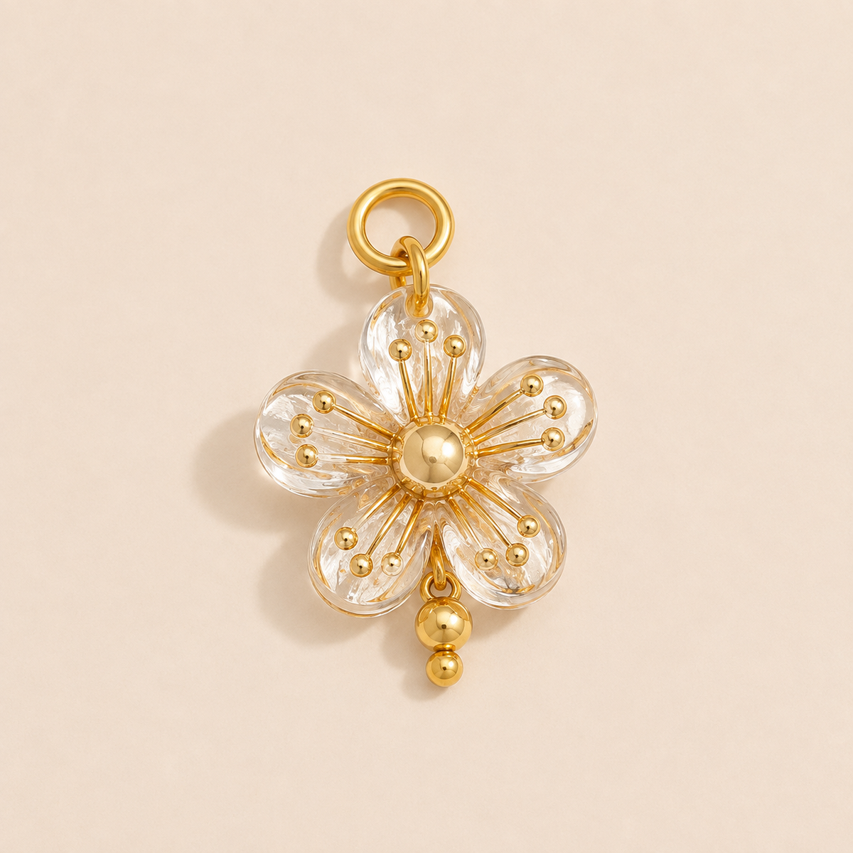 Crystal Flower Charm