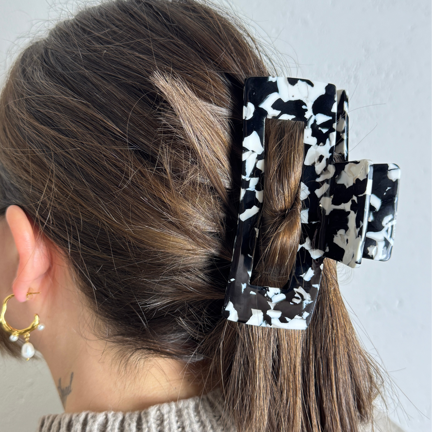 XL Hair Clip - Midnight Marble