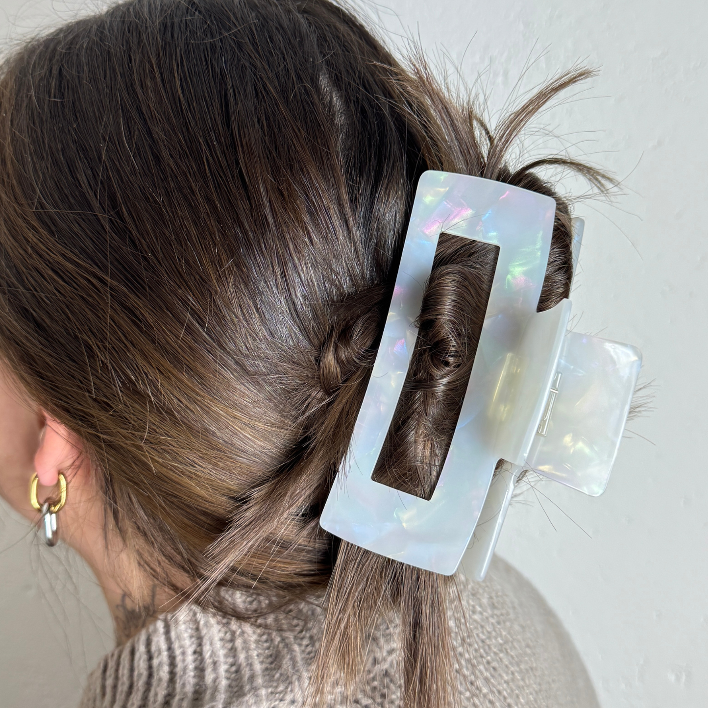 XL Hair Clip – Clear Opal