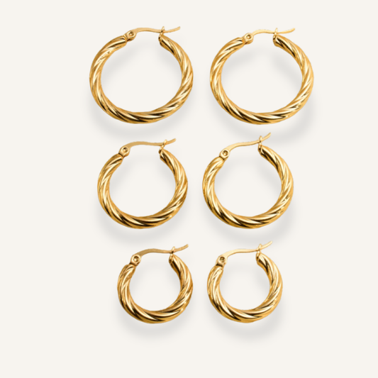 Twist Hoops Set | Earrings 01