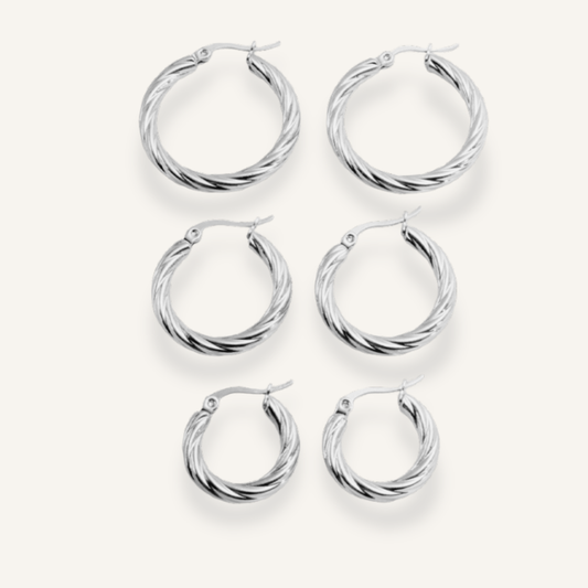 Twist Hoops Set | Earrings 01