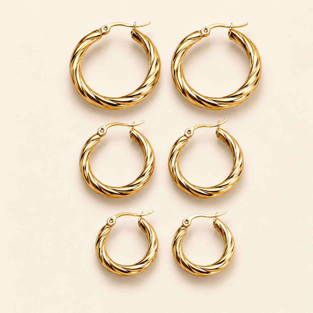Twist Hoops Set | Earrings 01