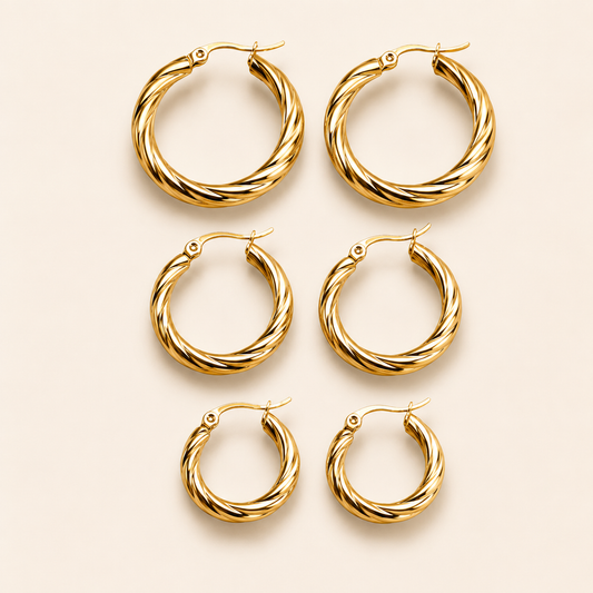 Twist Hoops Set | Earrings 01