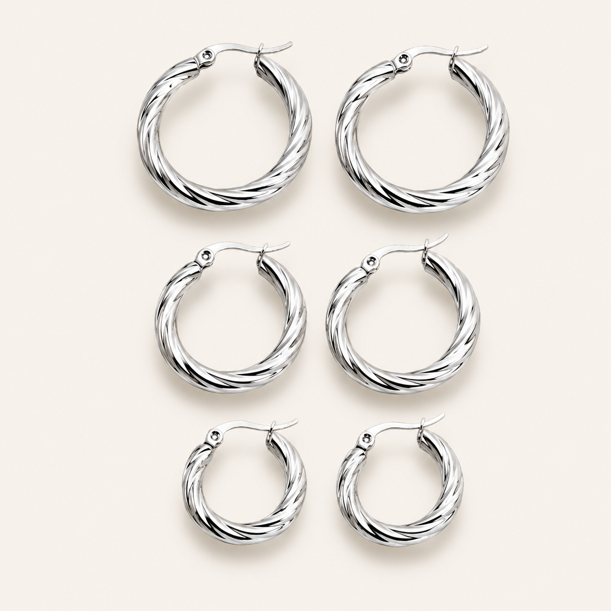Twist Hoops Set | Earrings 01