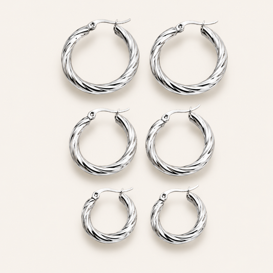Twist Hoops Set | Earrings 01